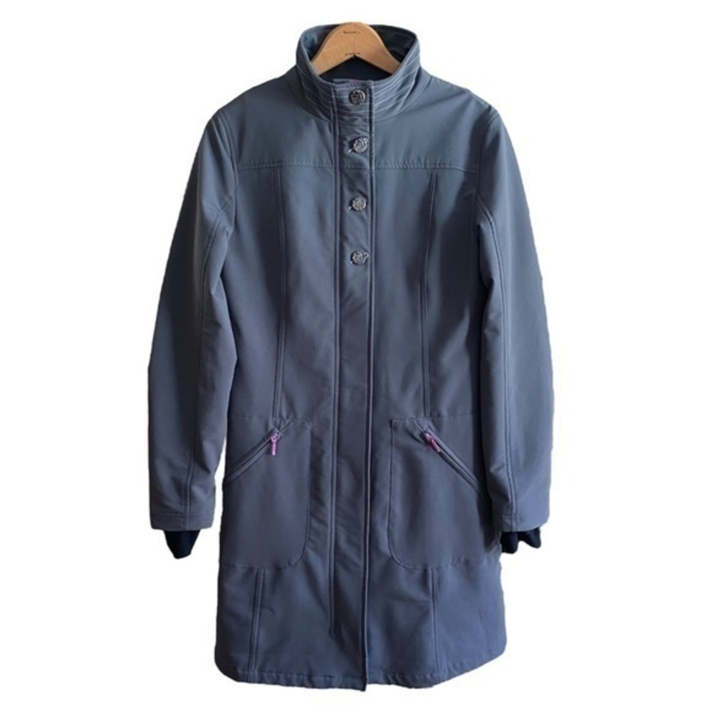 Title Nine Gray Purple Softshell Long Peacekeeper Coat XS